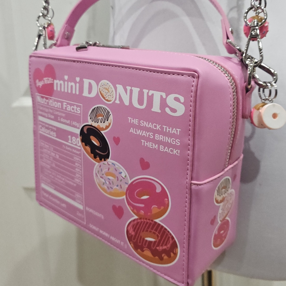 Dolls Kill Sugar Thrillz Donut Looking Like A Snack Crossbody Bag Pink Purse 💗 - Picture 12 of 16